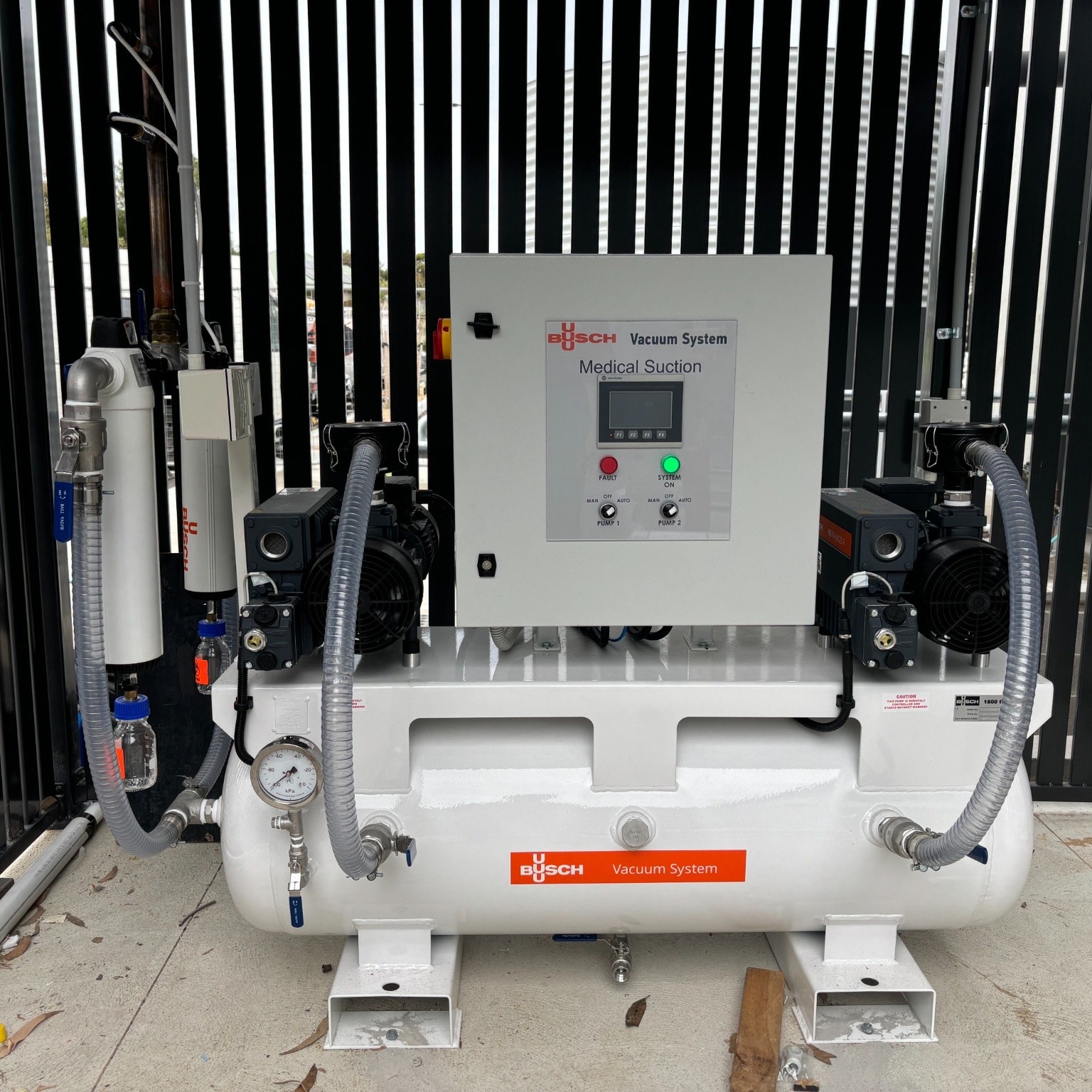 Busch medical suction vacuum system installation